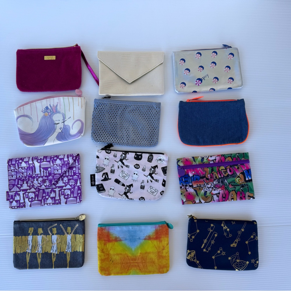 GUC Ipsy Makeup Bag Bundle – Lot of 12 Cosmetic Pouches Mixed Designs